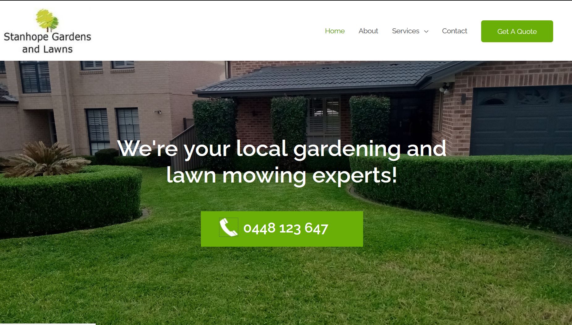 Stanhope Gardens And Lawns website. Web design by Safe Web Hosting